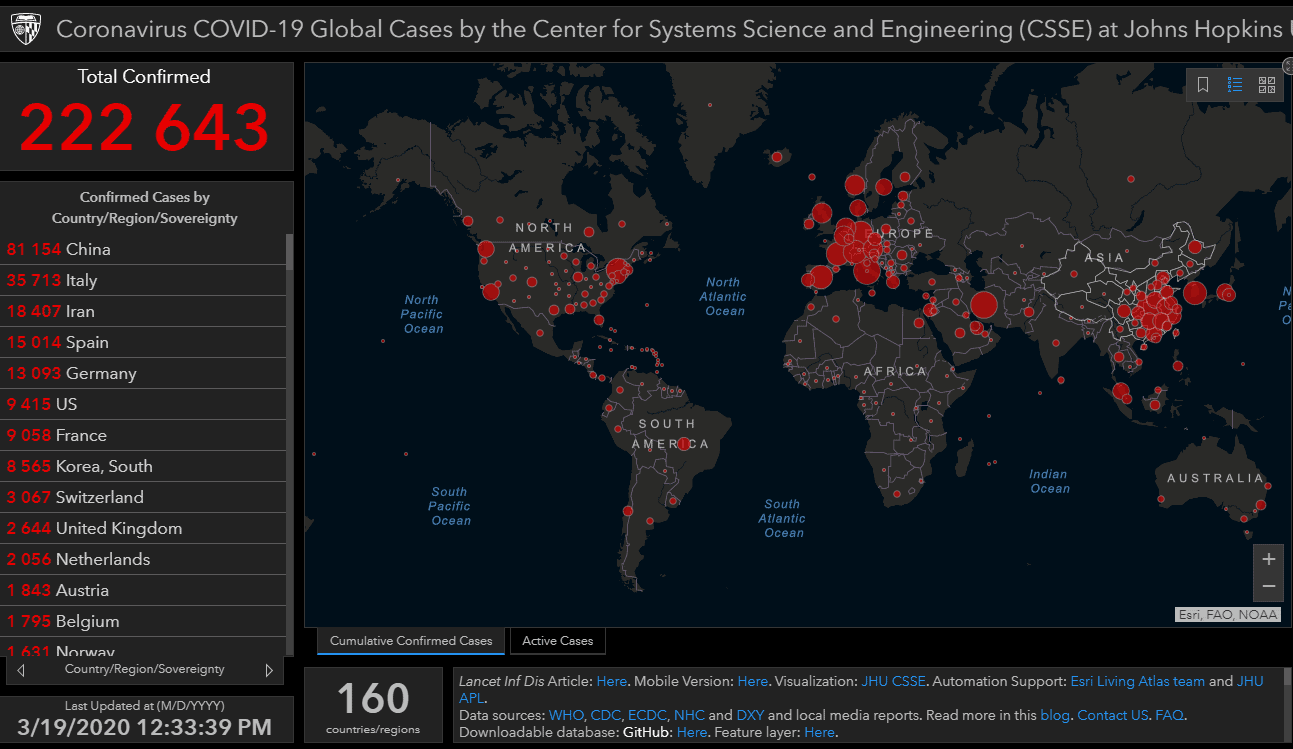 John Hopkins coronavirus